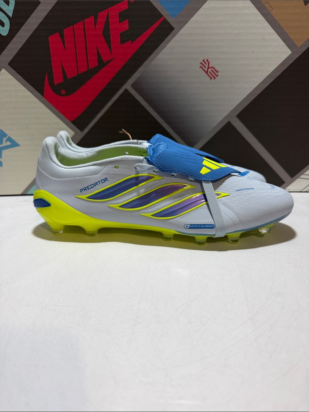 Adidas Predator Pro Fold-Over Tongue AG Crystal Sky Ray Blue Mens Sz 11.5 JR7867